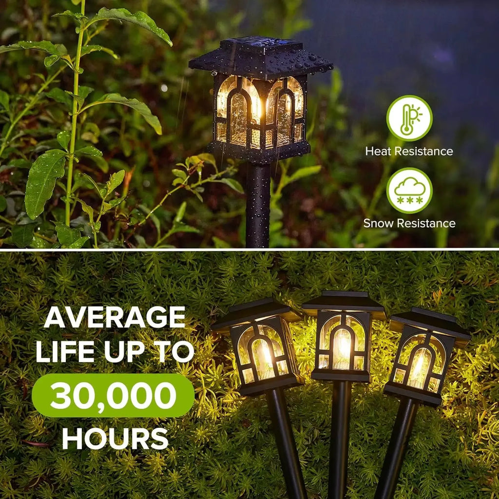 Solar Pathway Lights - 6/10 Pack Outdoor Landscape Lighting with Automatic On/Off for Yard, Lawn, Patio, and Walkway