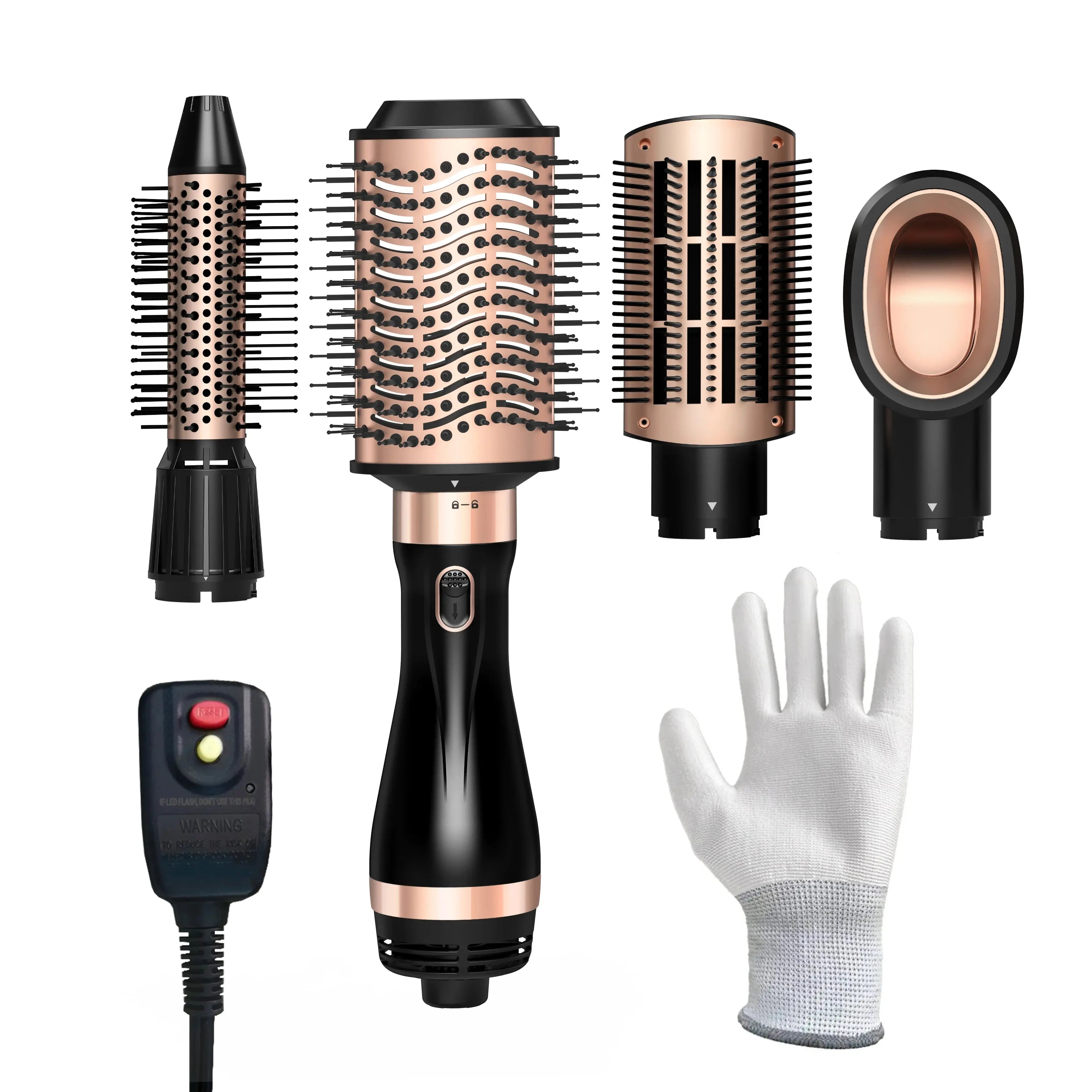 Professional Hot Air Brush Set - Multi-Functional Blow Dryer and Styling Tool for Straightening and Curling