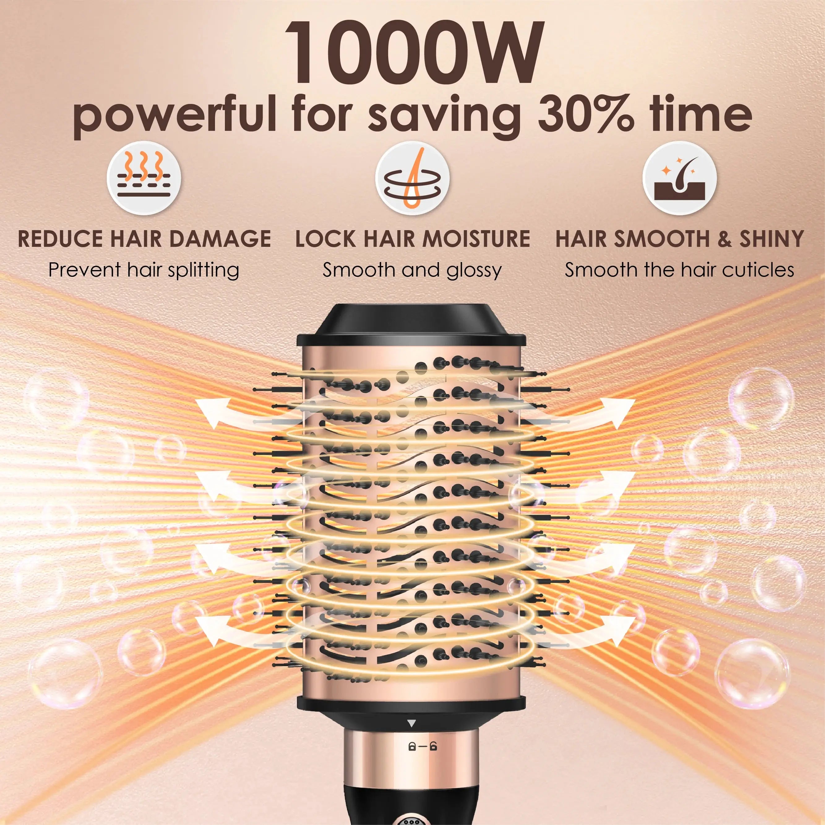 Professional Hot Air Brush Set - Multi-Functional Blow Dryer and Styling Tool for Straightening and Curling