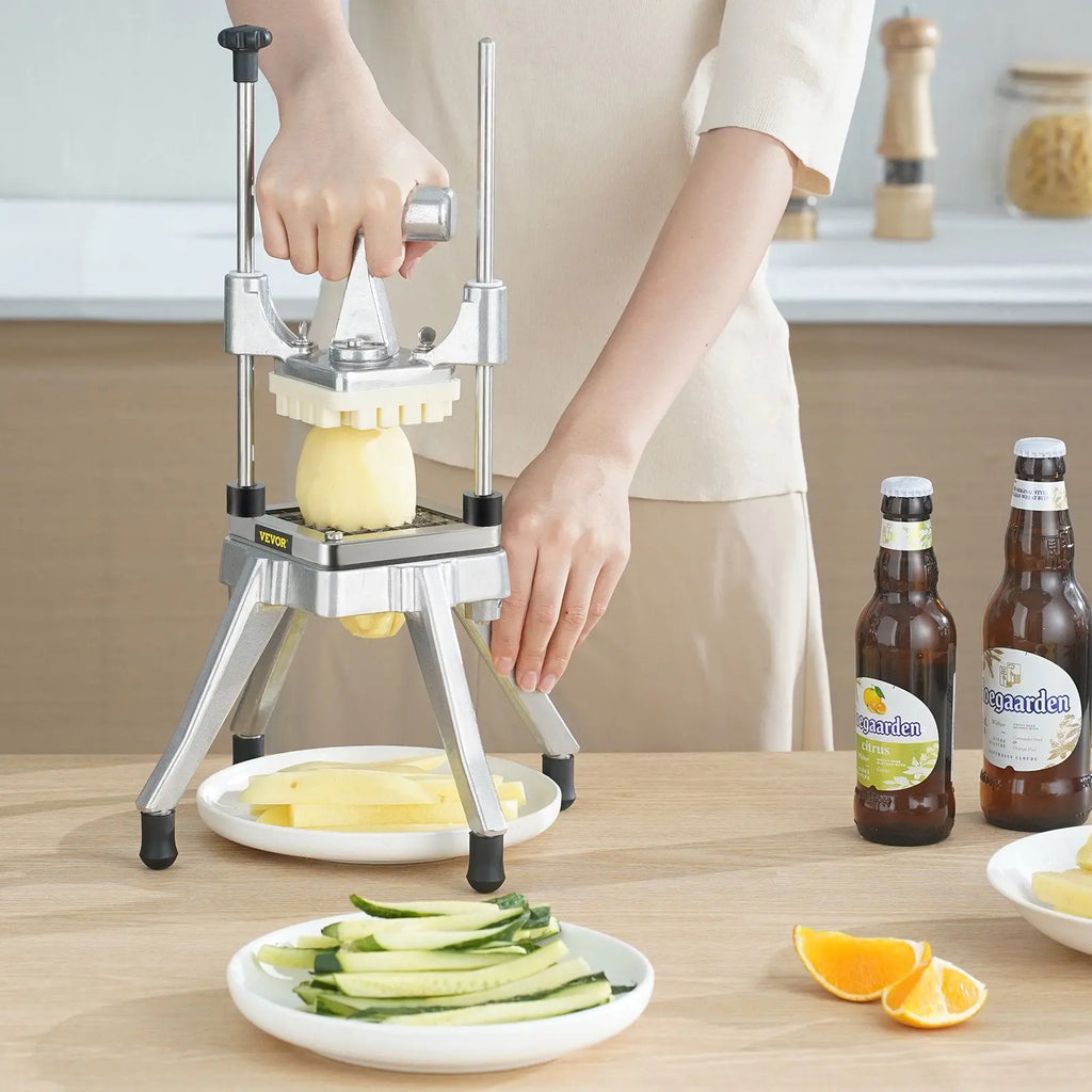 Professional Stainless Steel Vegetable and Fruit Chopper with Four Blades for Commercial Use