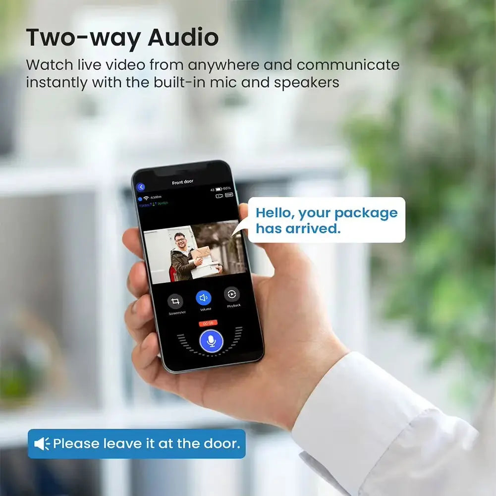 1080P Wireless Video Doorbell Camera with 2-Way Audio, Wi-Fi Connectivity, Motion Detection, Night Vision, and Intercom System for Enhanced Home Security