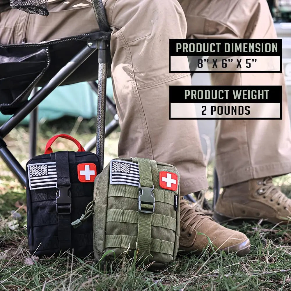 250-Piece Comprehensive Survival First Aid Kit with IFAK EMT Molle Pouch for Outdoor Activities, Emergency Preparedness, and Trauma Care
