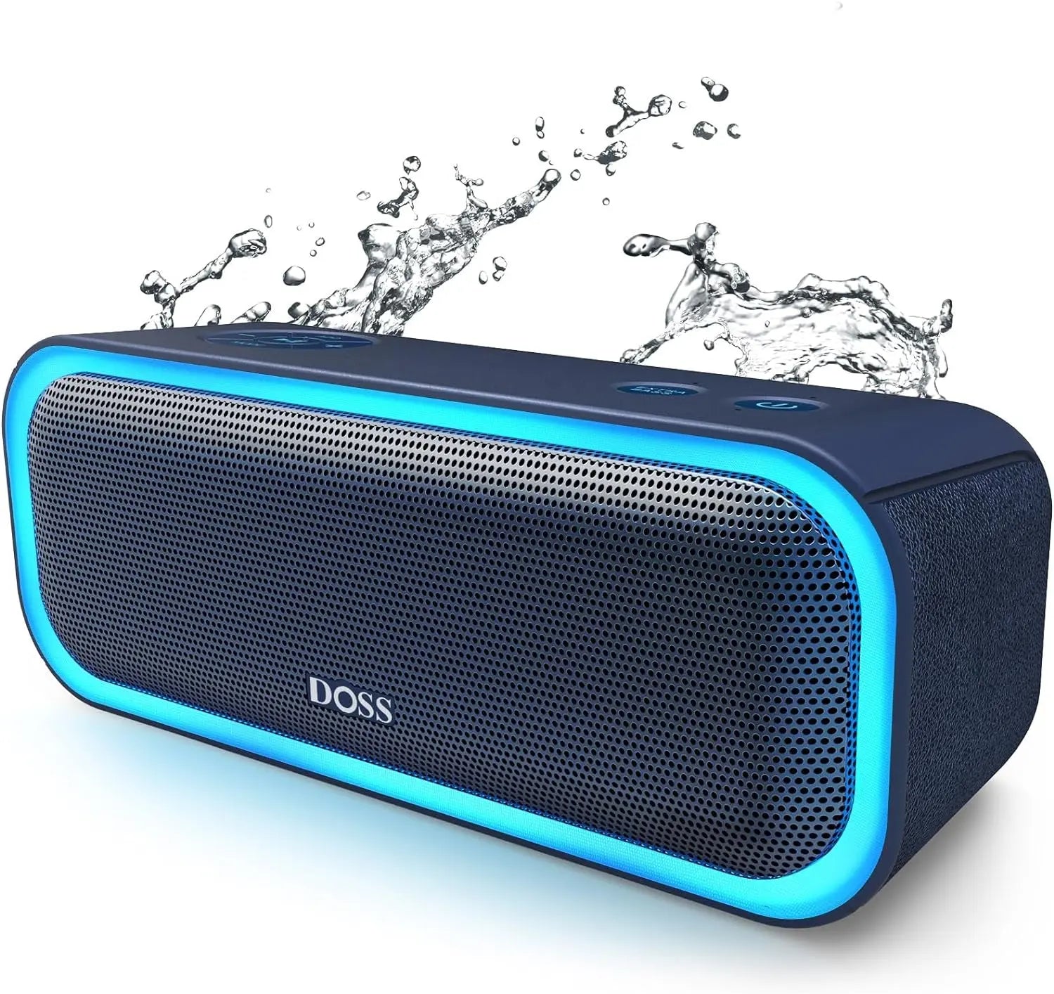 Soundbox Pro Bluetooth Speaker - 20W Stereo Sound with Active Extra Bass, 20 Hours Playtime, Multi-Color Lights, IPX6 Waterproof Rating - Ideal for Home, Outdoor, Parties, and Gift Giving for All Ages - Blue
