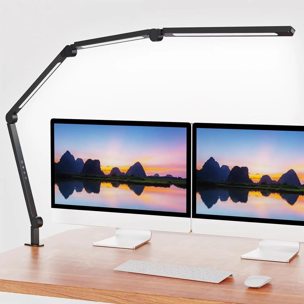 Professional Multi-Angle LED Desk Lamp with Clip and Adjustable 3-Light Source for Home Office and Studio Use