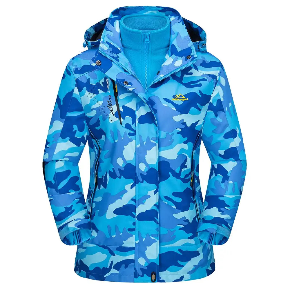 Women's 3-in-1 Winter Fleece Jacket - Waterproof Ski and Snowboard Coat, Outdoor Rain and Windbreaker Parka