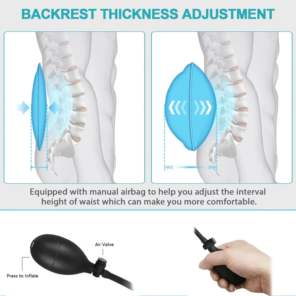 Heated Massage Seat Cushion with Adjustable Lumbar Support and 9 Massage Modes for Enhanced Comfort