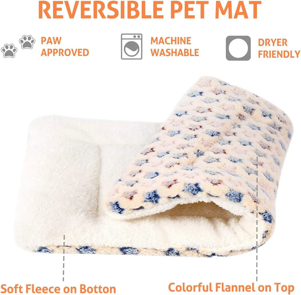 Ultra Soft Dog Crate Pad - Reversible Fleece Kennel Liner and Washable Mat with Star Print for Dogs and Cats, 21 x 12 Inches, Brown