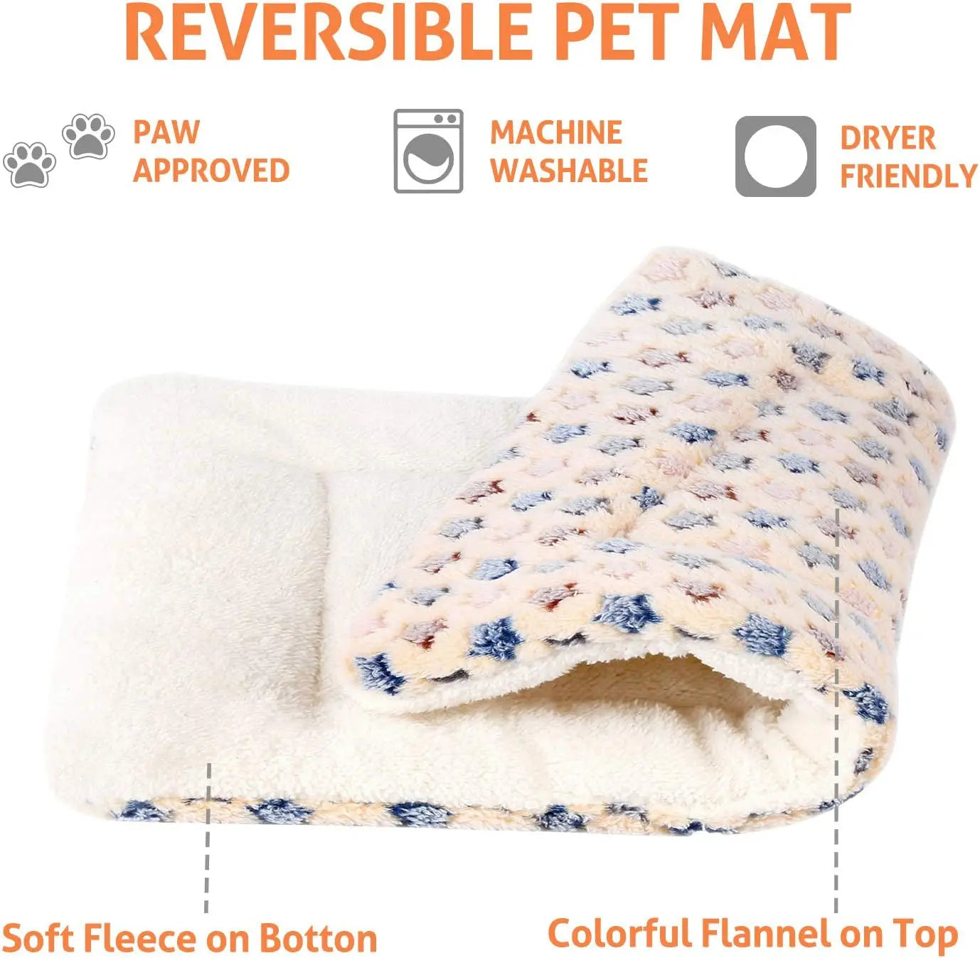 Ultra Soft Dog Crate Pad - Reversible Fleece Kennel Liner and Washable Mat with Star Print for Dogs and Cats, 21 x 12 Inches, Brown