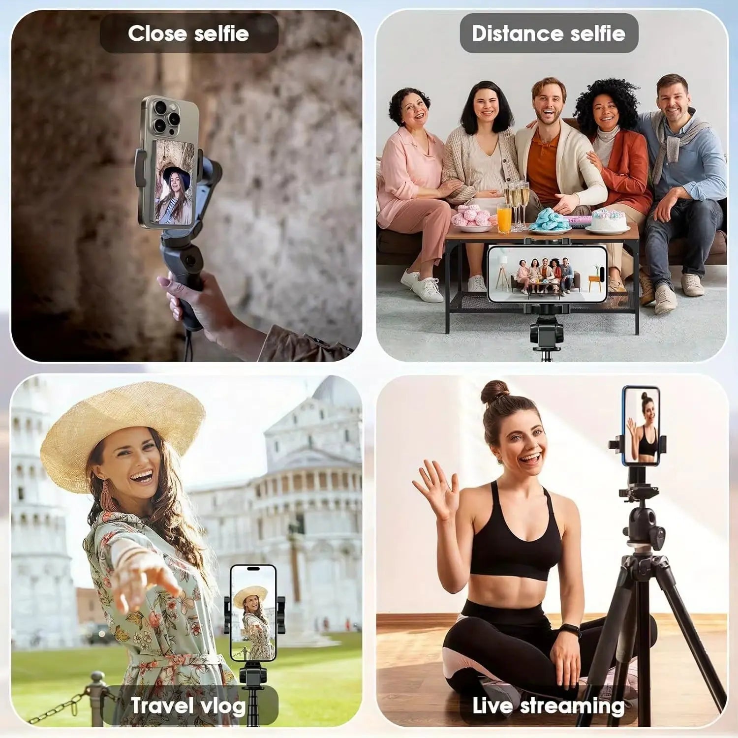 Mobile Phone Magnetic Selfie Monitor Screen for Rear Camera Vlogging and Real-Time Streaming on iPhone and Android Devices