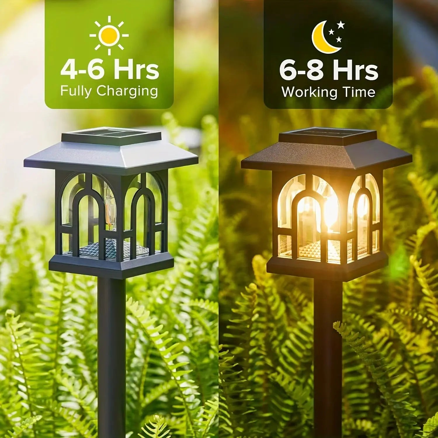 Solar Pathway Lights - 6/10 Pack Outdoor Landscape Lighting with Automatic On/Off for Yard, Lawn, Patio, and Walkway