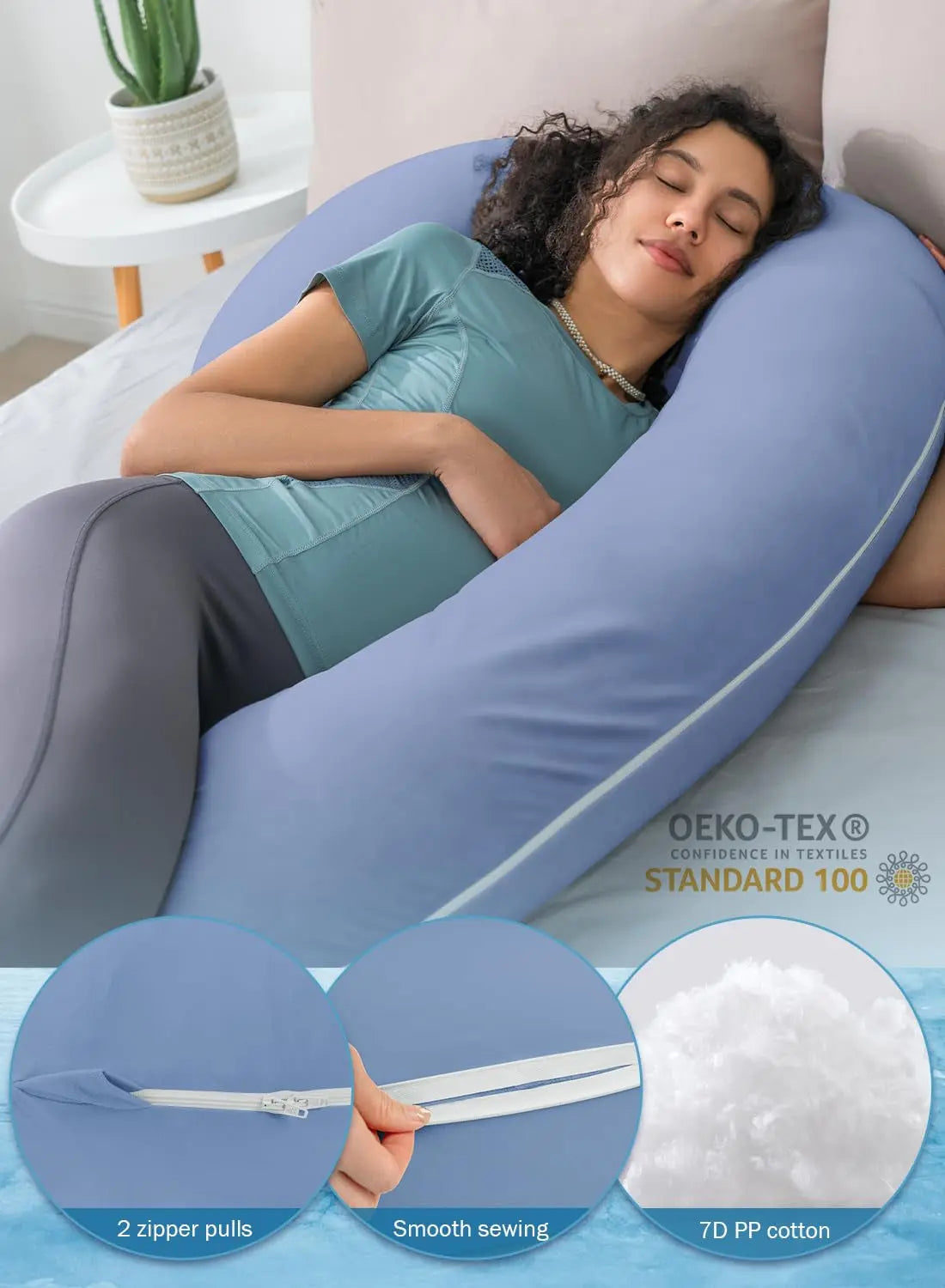 Cooling Maternity Pillow for Pregnant Women (Cooling Blue)