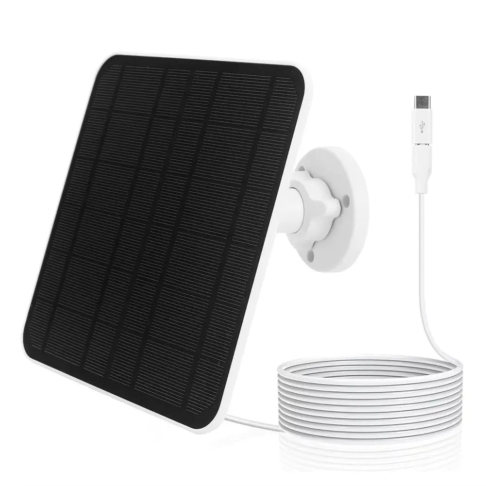 6-3W Solar Panel Charger for Ring Doorbell with IP65 Waterproof Rating and 360° Adjustable Wall Mount for Ring Video Doorbell Models 2, 3, 3 Plus, and 4
