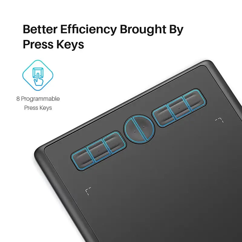 H580X Graphics Tablet with Battery-Free Pen - Digital Drawing Tablet for Linux, macOS, PC, and Android Connectivity