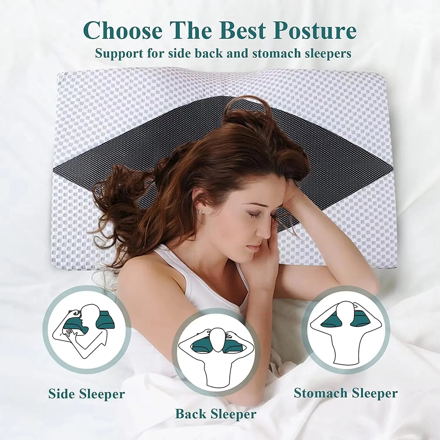 Orthopedic Memory Foam Pillow with Slow Rebound Technology - Ergonomic Sleep Aid for Enhanced Comfort and Support