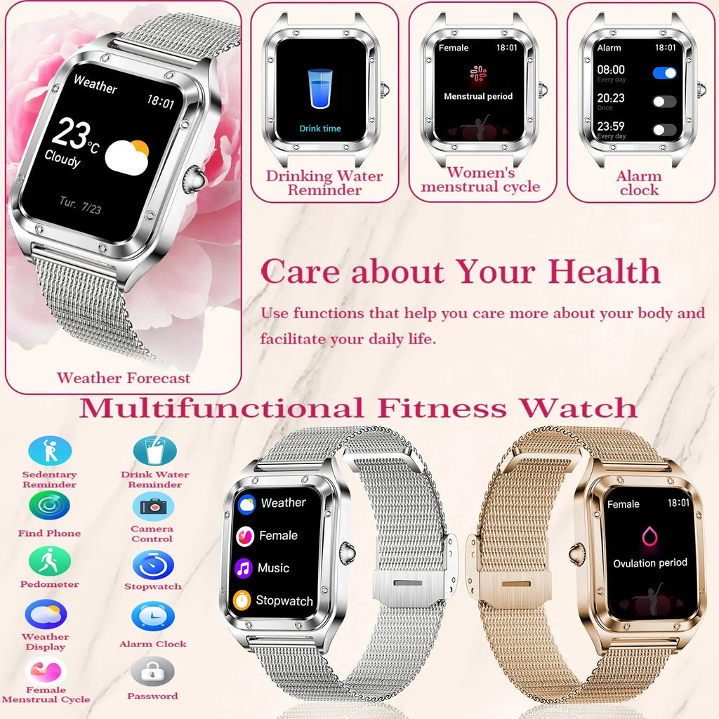 Women's Smart Watch with Call Functionality for iPhone/Android, Fitness Tracker with 100+ Sports Modes, 200+ Watch Faces, 1.59" Display - Perfect Gift Option