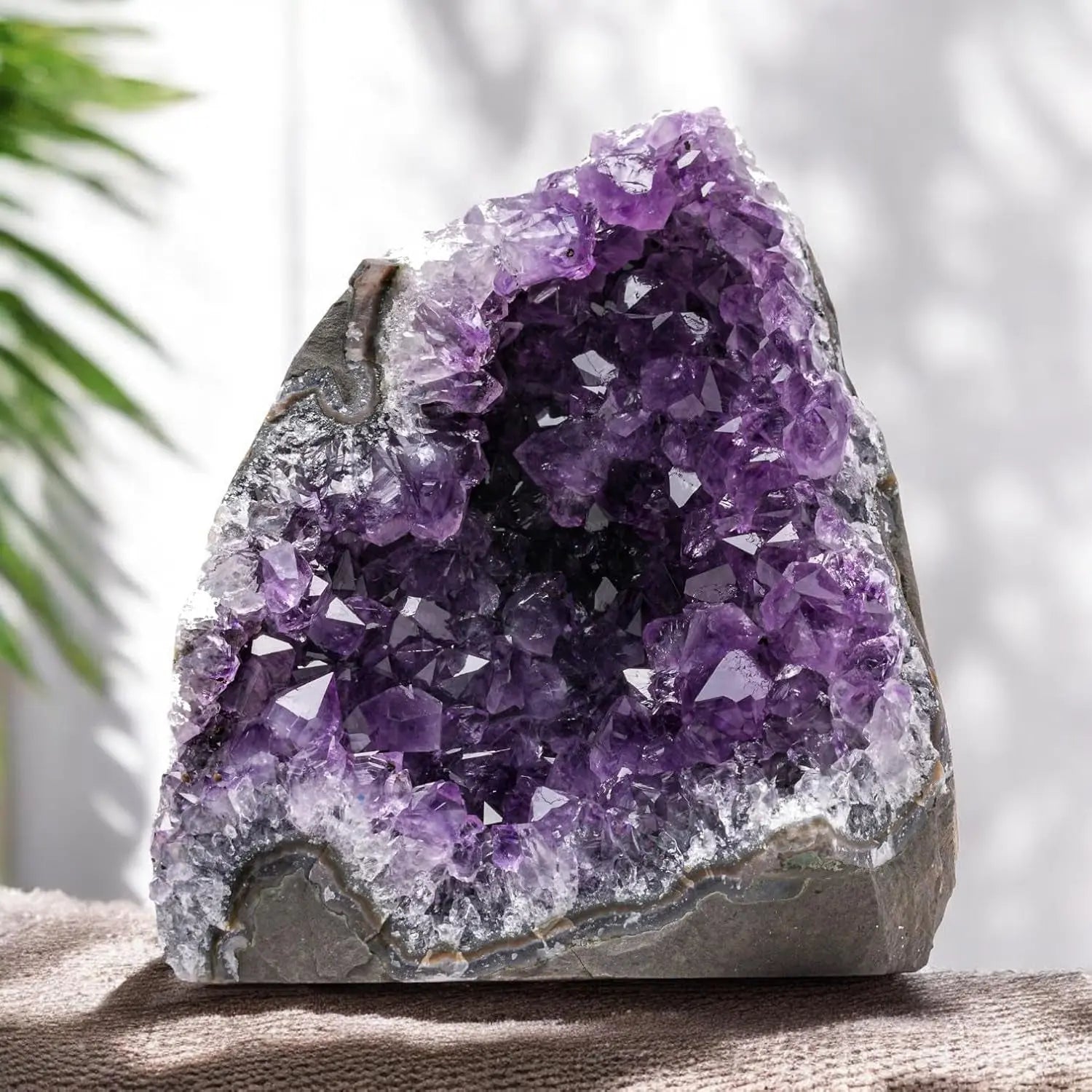 Natural Amethyst Crystal Clusters from Uruguay - 2 to 3 Pounds, 4 to 7 Inches in Height, Deep Purple Geode Quartz