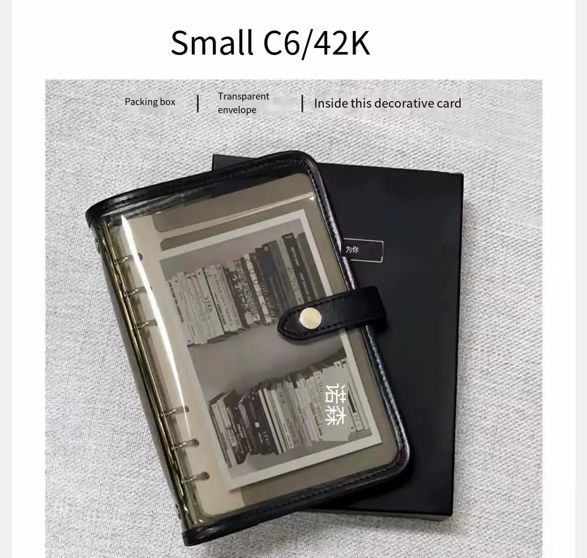 A5 A6 Transparent Binder Journal Soft Cover Notebook Diary Agenda Planner for Business and Office Use