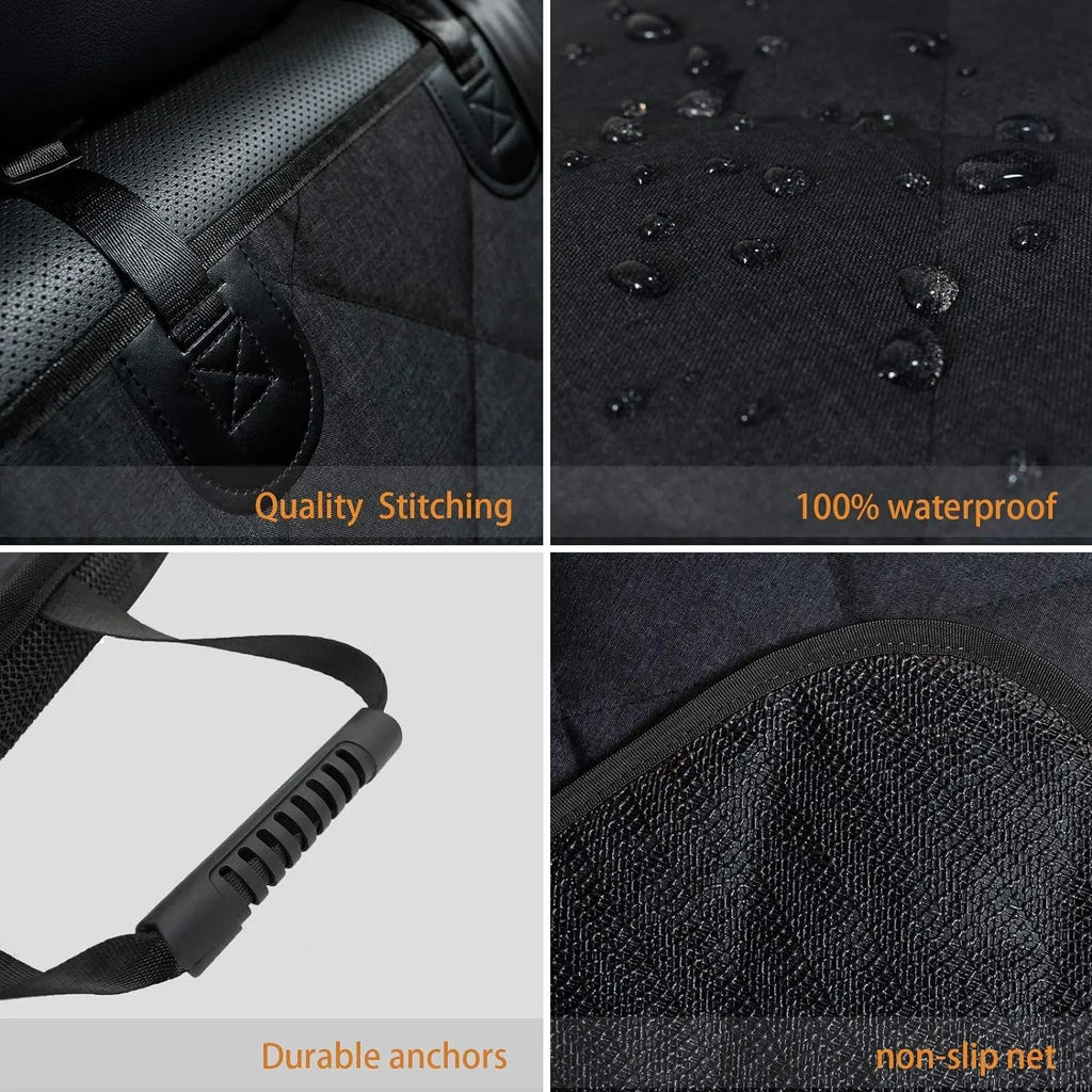Bench Dog Waterproof Back Seat Cover for Pets - Durable, Scratch-Proof, Non-Slip Protector for Fur and Mud, Washable and Armrest Compatible
