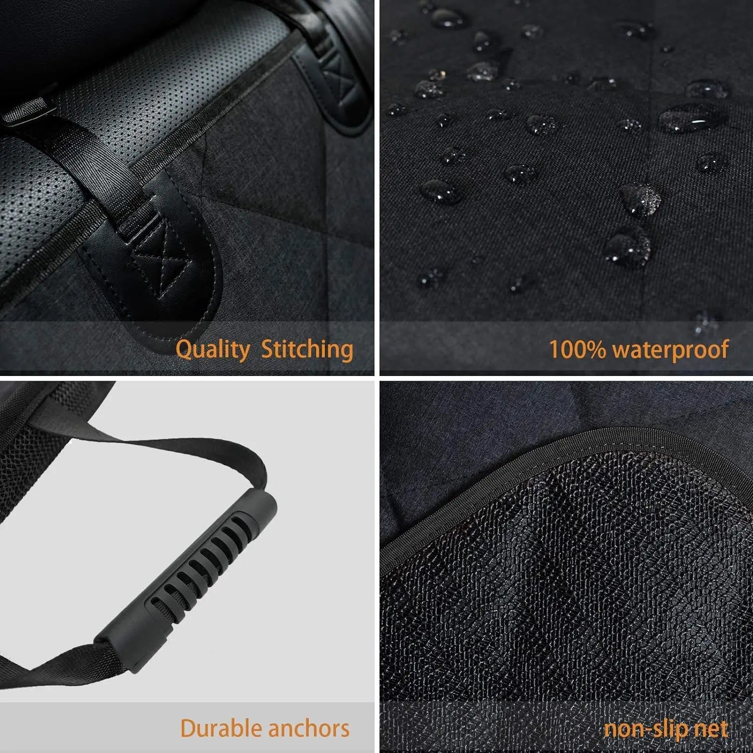 Bench Dog Waterproof Back Seat Cover for Pets - Durable, Scratch-Proof, Non-Slip Protector for Fur and Mud, Washable and Armrest Compatible