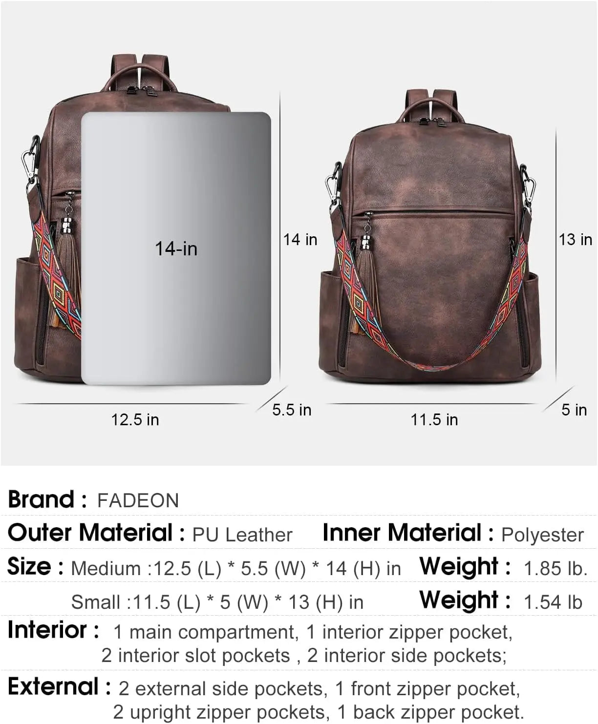 Women's Leather Designer Backpack Purse - Stylish Travel Shoulder Bag with Tassel Detail