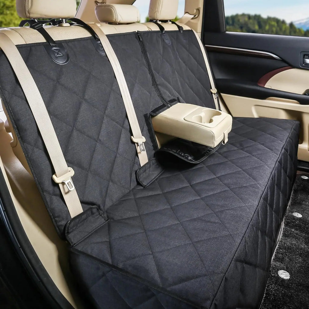 Bench Dog Waterproof Back Seat Cover for Pets - Durable, Scratch-Proof, Non-Slip Protector for Fur and Mud, Washable and Armrest Compatible