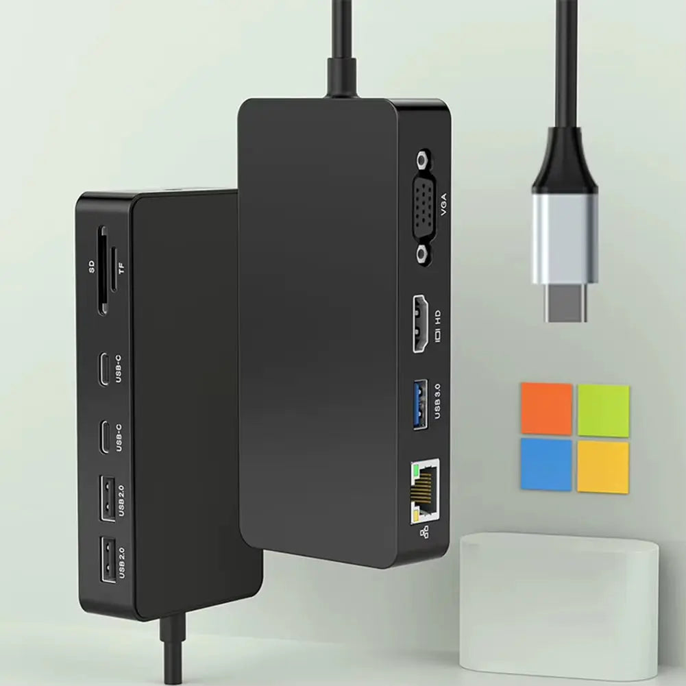 11-in-1 Microsoft Surface Dock with 3 USB Ports, 2 USB-C Ports (PD 100W), 5Gbps Data Transfer, and HDMI-Compatible Type-C Hub for Surface Laptop 5