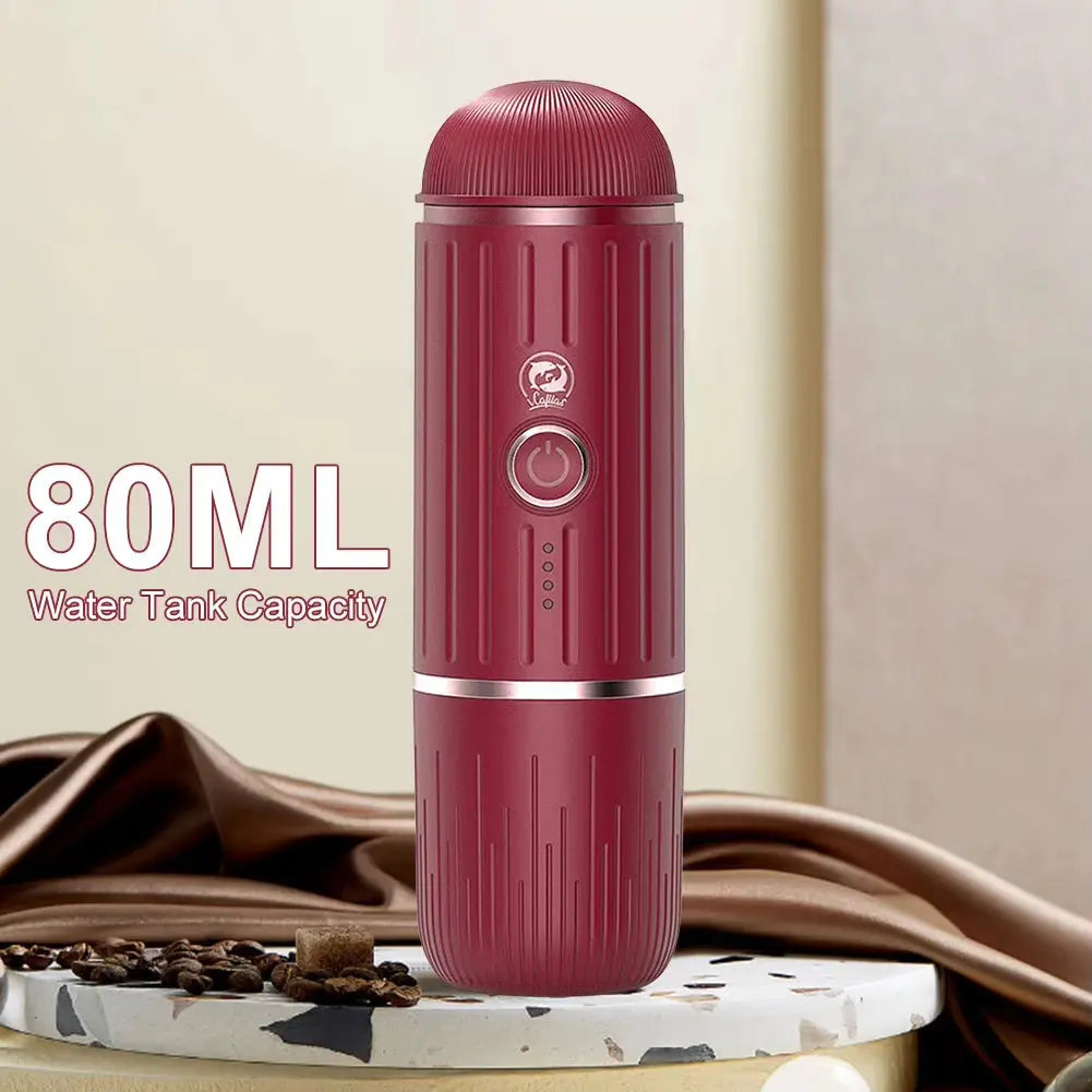 Portable Electric Espresso Machine - 2-in-1 Coffee Maker for Capsules and Ground Coffee, Ideal for Hiking