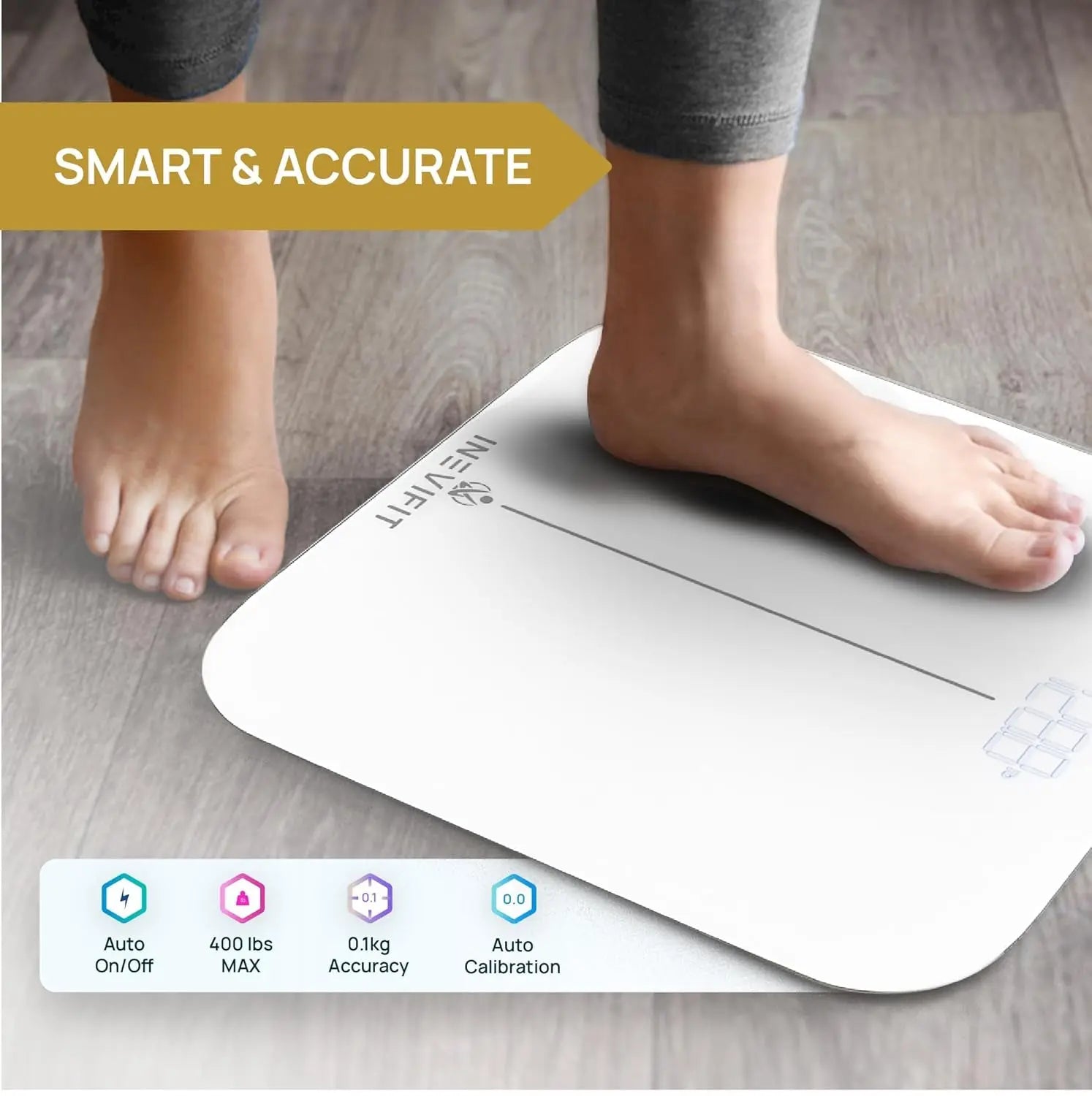 Premium Smart Bathroom Scale - Accurate Bluetooth Digital Body Weight and BMI Measurement for Multiple Users
