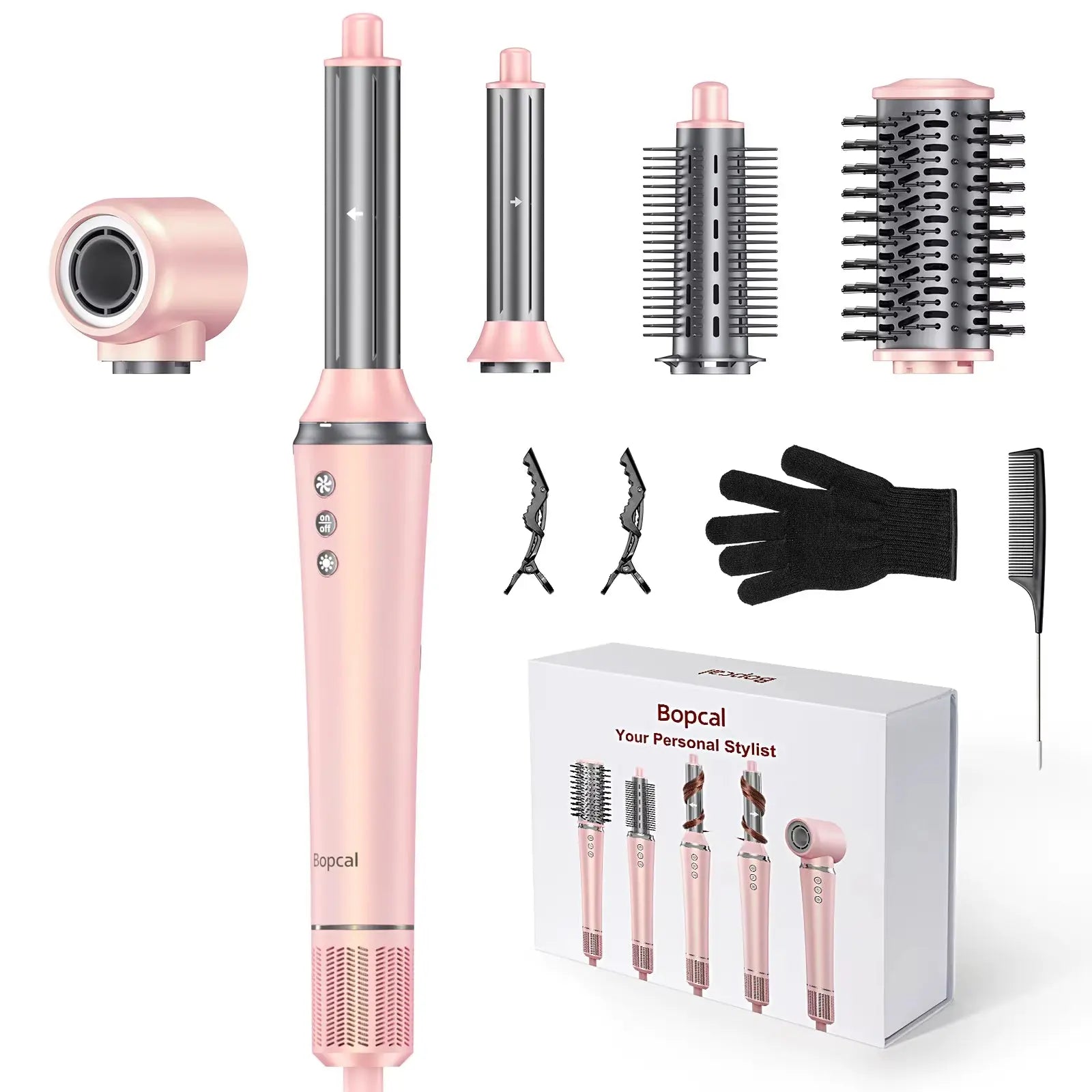 5-in-1 Hair Dryer and Styling Tool with Straightener and 32mm Curling Iron, Featuring 300 Million Negative Ions for Hair Care and Quick Drying (1-3 Minutes) - Ideal Gift Option