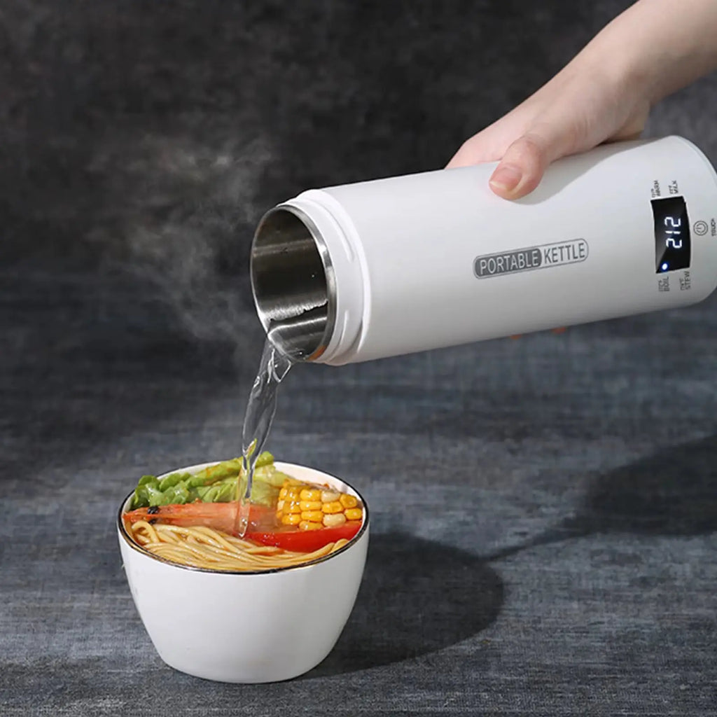 500ml Electric Heating Cup - Leakproof Smart Boiling Kettle for Office and Travel with EU/US Plug