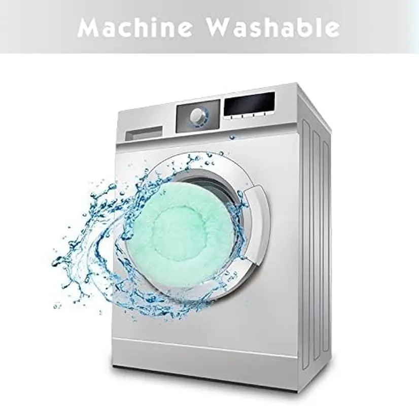 Anti-Anxiety Round Fluffy Plush Faux Fur Washable Pet Bed for Dogs and Cats, Original Design for Small to Large Pets, Joint Relief and Sleep Improvement (20"/24"/27") - 27", Light Green