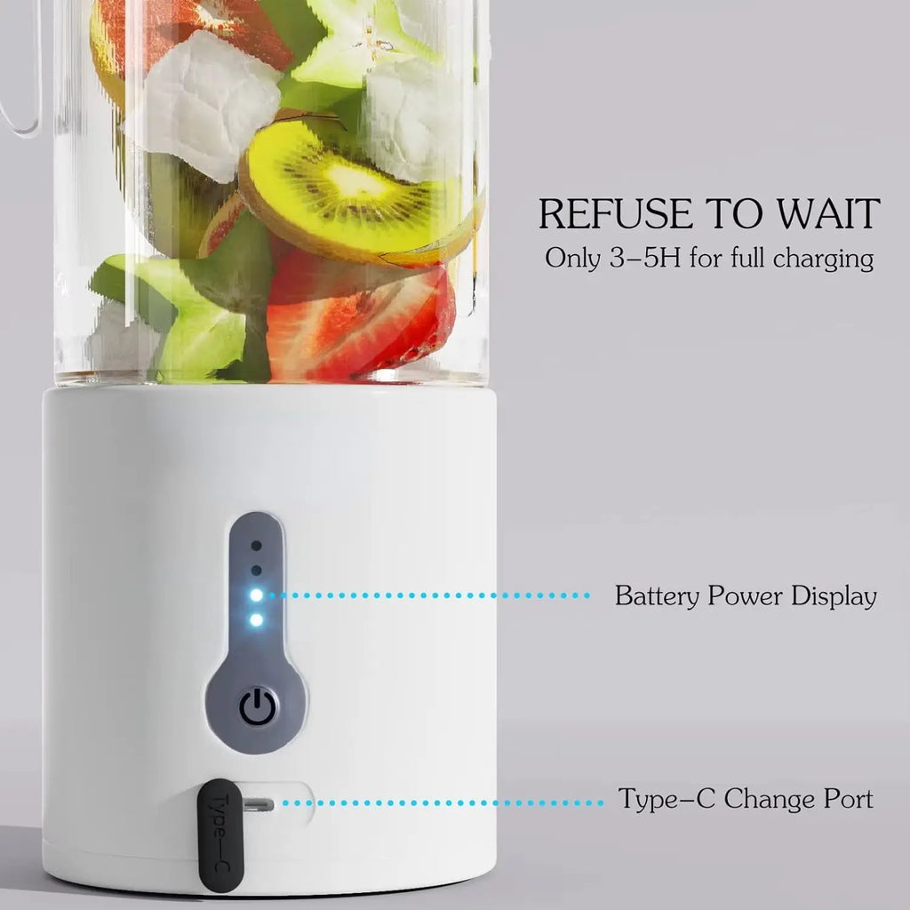 High-Performance Portable Blender for Shakes and Smoothies, 150W Motor, Quick USB-C Rechargeable, Compact Design with Power Display