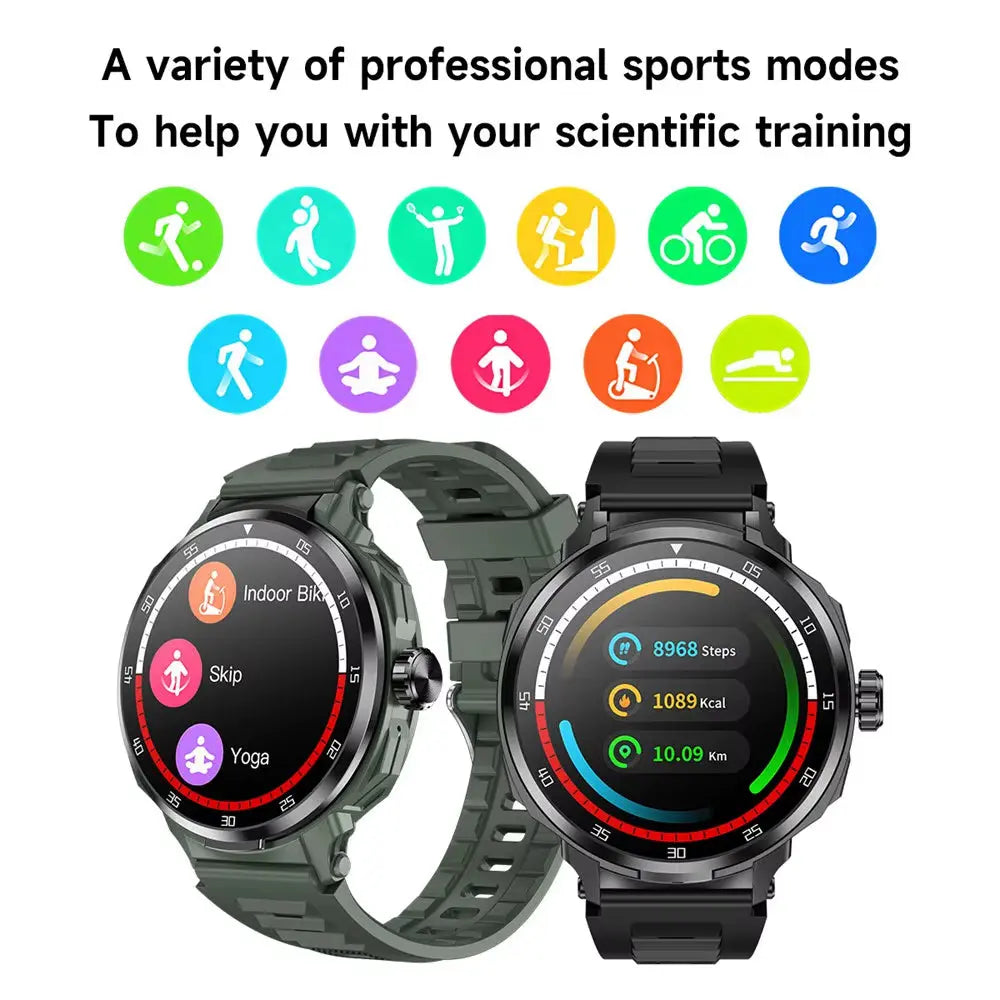 2-in-1 Smart Watch and Earbuds with Round Display, Fitness Tracker for Men, NFC, Compatible with iPhone and Android for Multiple Sports