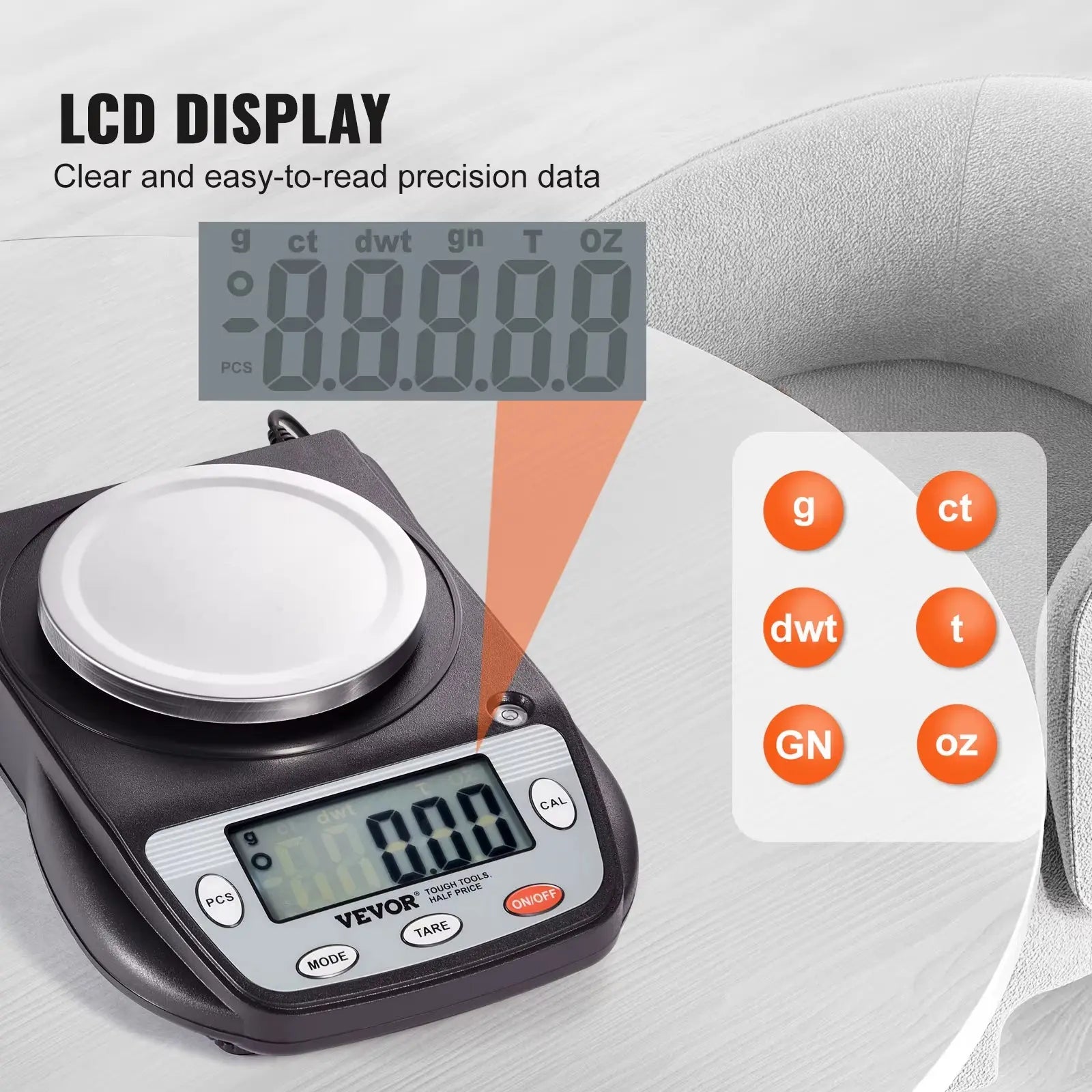 Succebuy 600X Analytical Balance - High Precision Lab Scale with 0.01g Accuracy and LCD Display for Jewelry Weighing