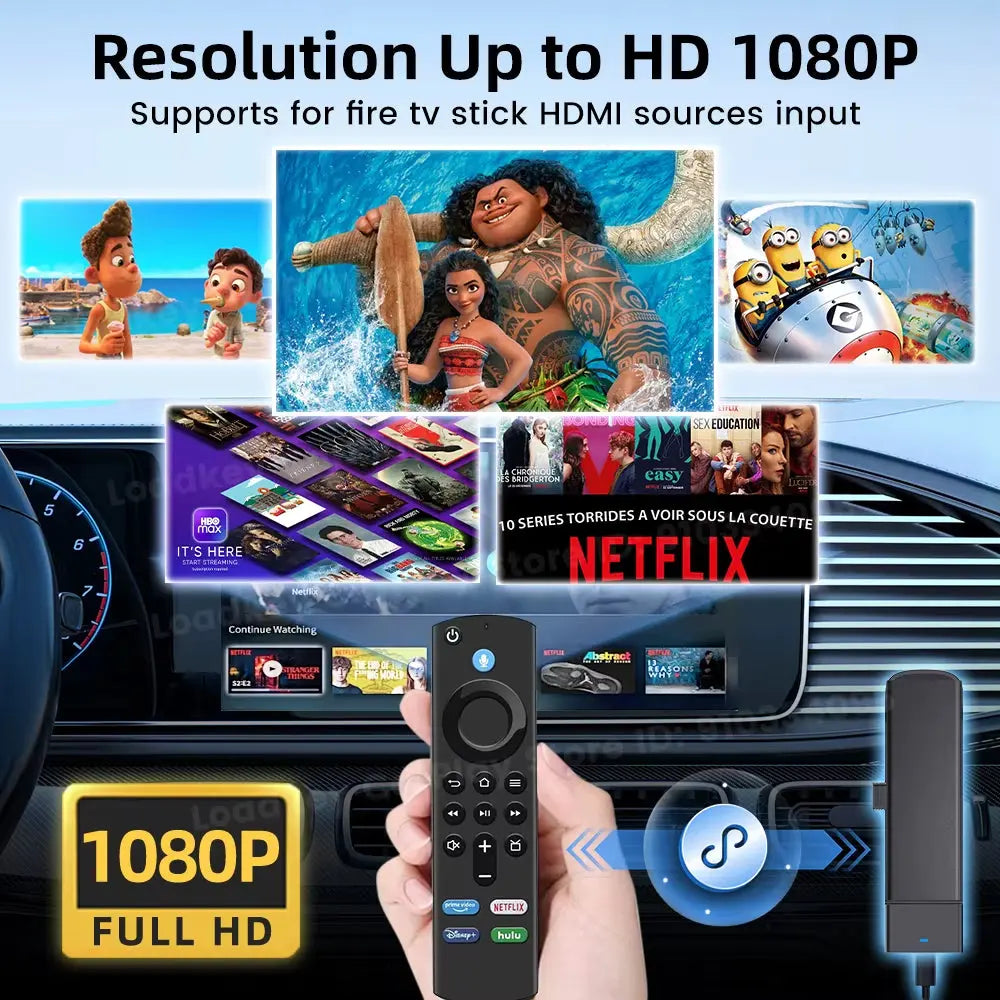 Firedrive Link: Wired CarPlay to HDMI Converter for Fire TV Stick - Effortless Car Entertainment Solution with Quick Setup