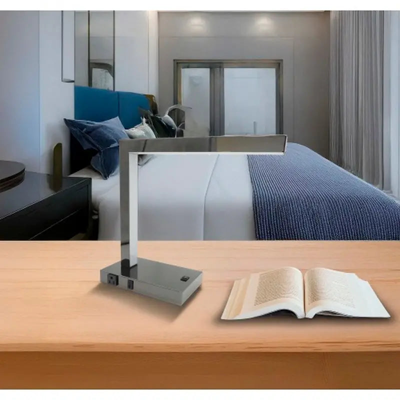 Contemporary LED Desk Lamp with Integrated USB Port and Power Outlet