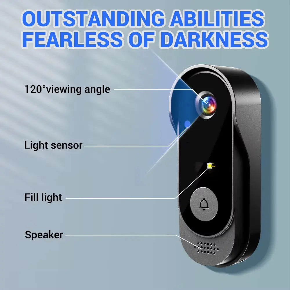 4.3-Inch 2.4G Wireless Video Doorbell Camera with WiFi, Smart Intercom, Motion Detection, and Night Vision for Home Security