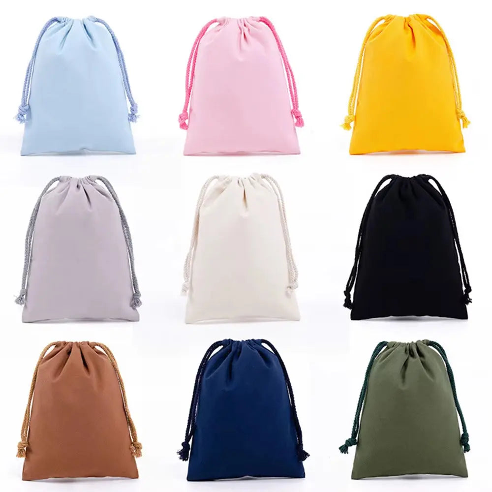 Canvas Drawstring Storage Bag - Portable Cotton Organizer Tote for Groceries and Shopping