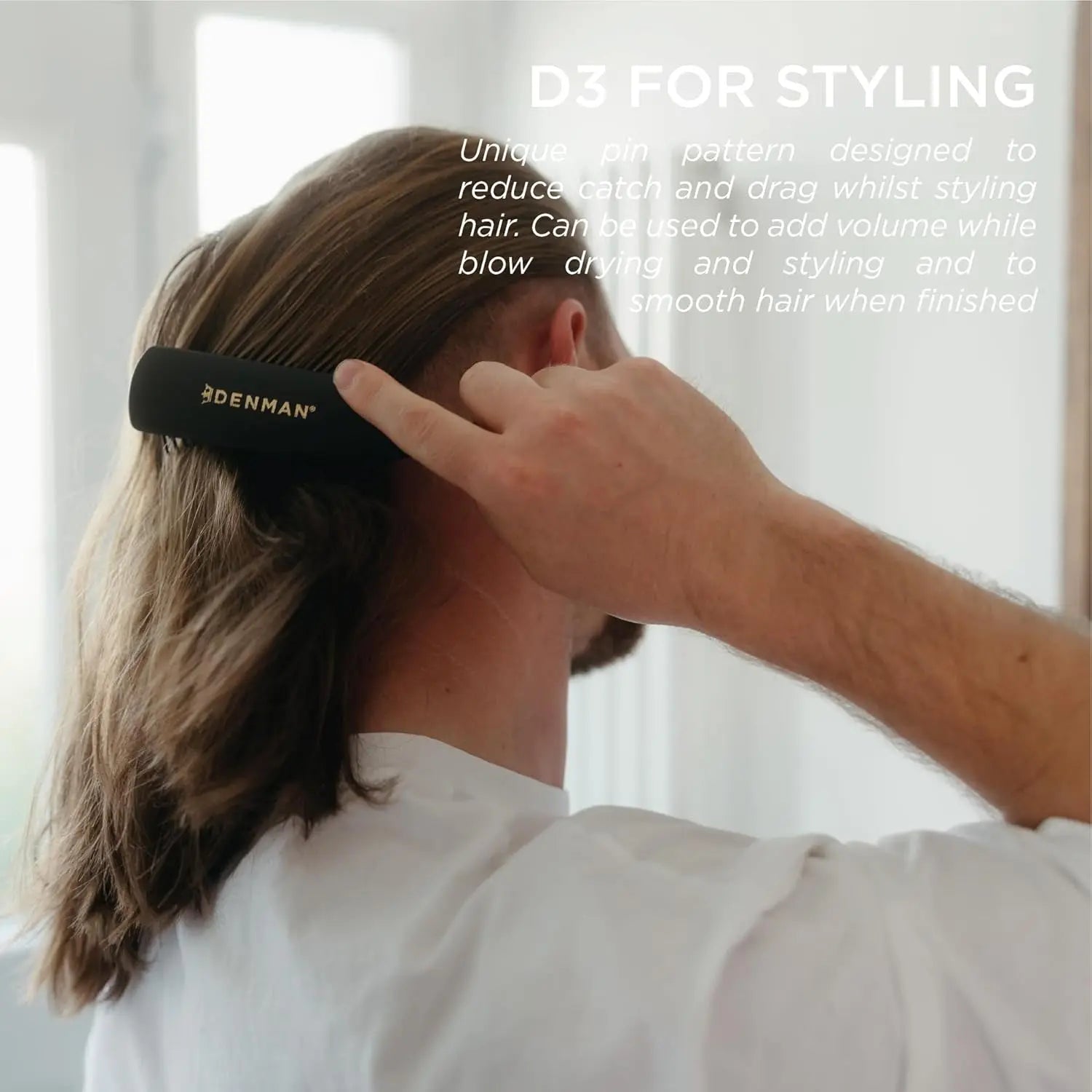 D3 Original Curl Definer & Styler - 7-Row Detangling and Curl Defining Brush for Smooth, Defined Curls - Precision Styling Brush for All Hair Types