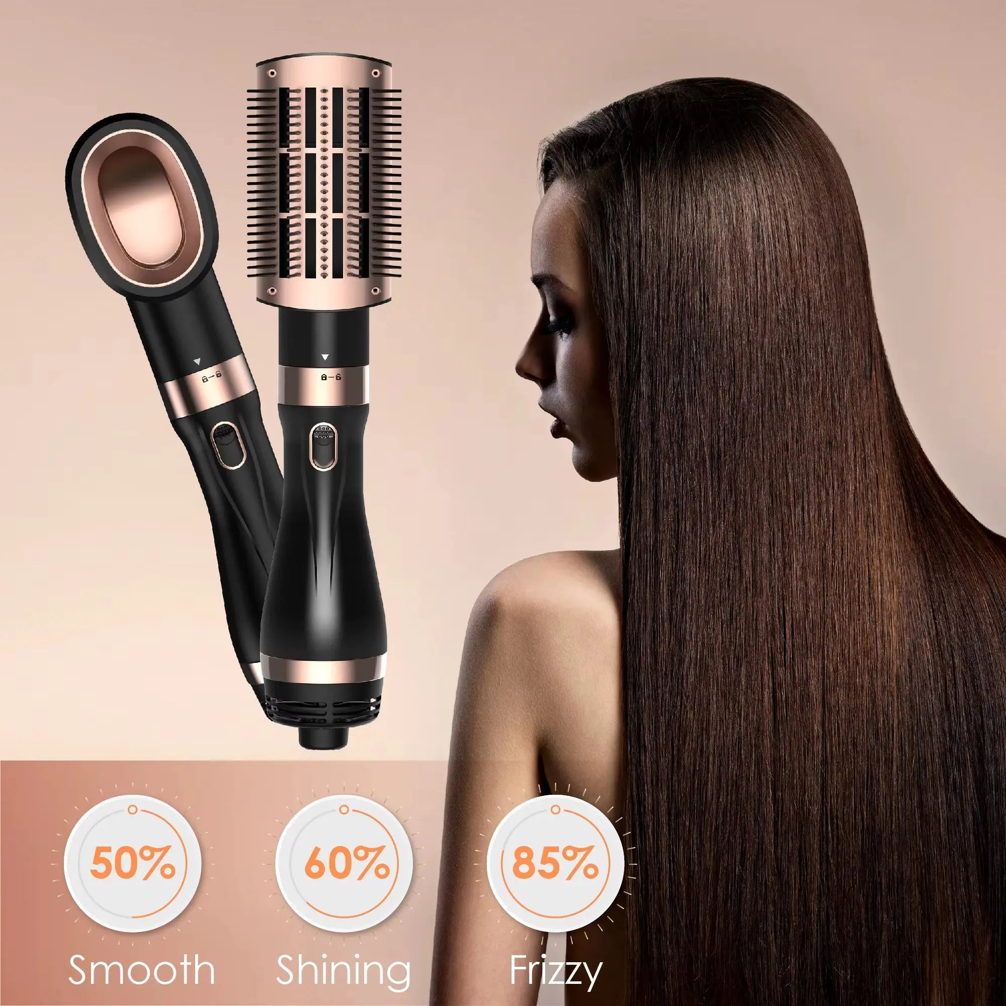 Professional Hot Air Brush Set - Multi-Functional Blow Dryer and Styling Tool for Straightening and Curling