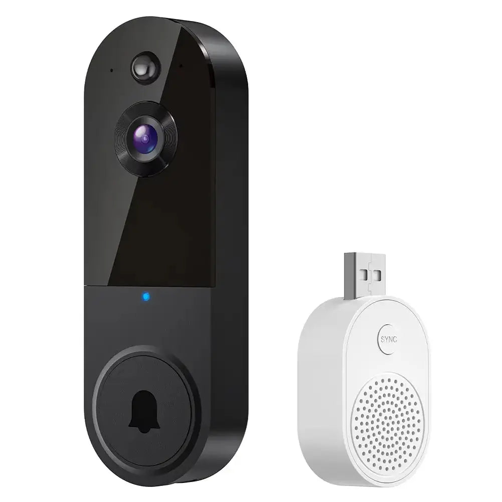 1080P Wireless Video Doorbell Camera with 2-Way Audio, Wi-Fi Connectivity, Motion Detection, Night Vision, and Intercom System for Enhanced Home Security