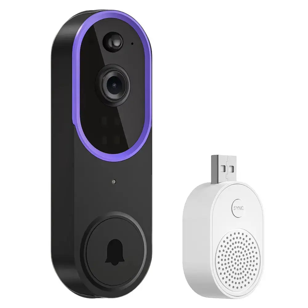 1080P Wireless Video Doorbell Camera with 2-Way Audio, Wi-Fi Connectivity, Motion Detection, Night Vision, and Intercom System for Enhanced Home Security
