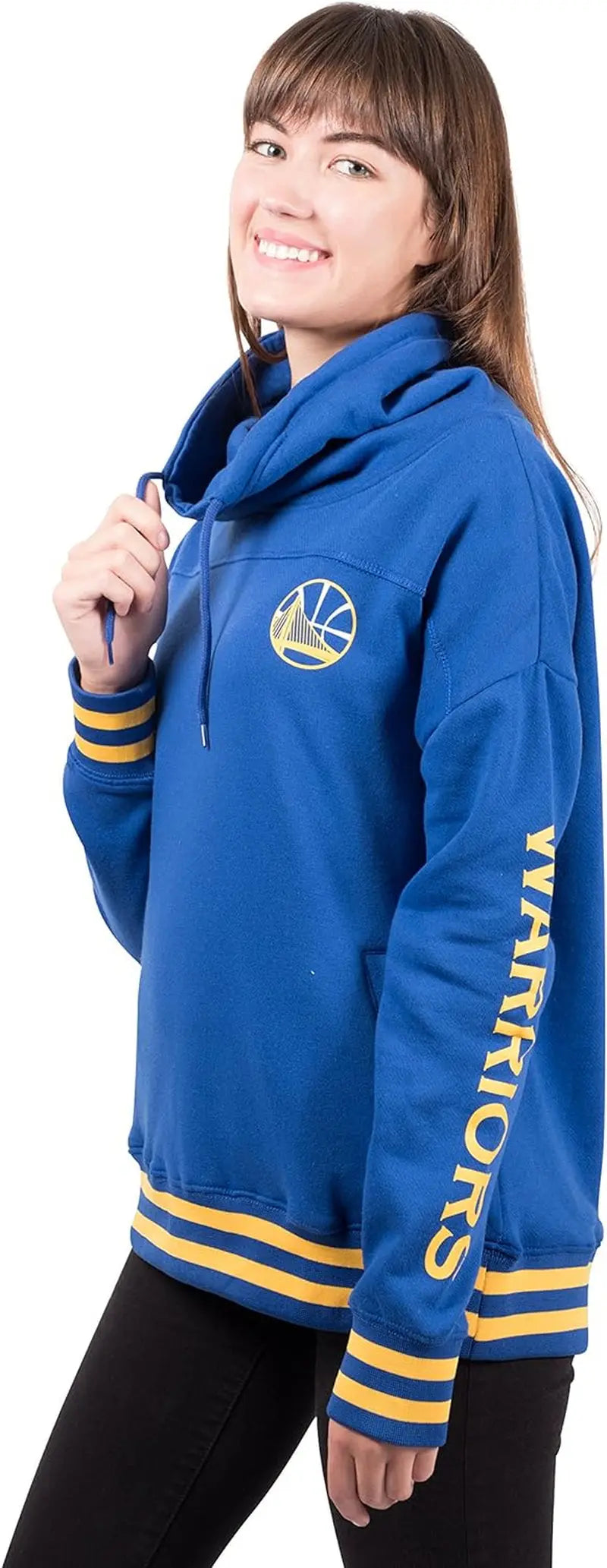Women's NBA Official Fleece Hoodie Pullover Sweatshirt with Funnel Neck by