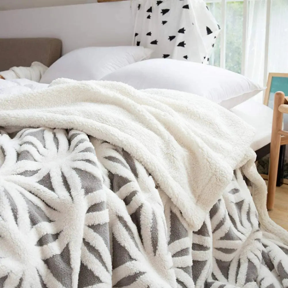 Dual-Sided Sherpa Fleece Throw Blanket, 71" x 80", Soft and Cozy for Couch, Sofa, and Bed (Grey)