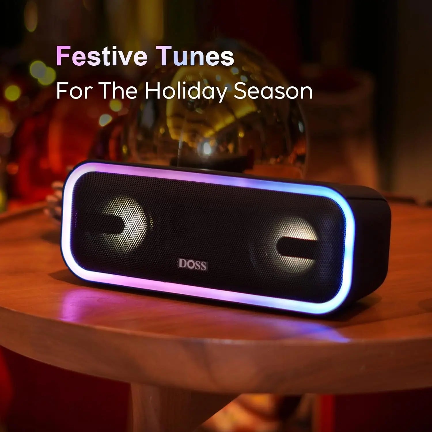 Soundbox Pro+ Bluetooth Speaker - 24W Immersive Stereo Sound with Enhanced Bass, IPX6 Waterproof, 15-Hour Playtime, Colorful LED Lights, Ideal Gift for Adults