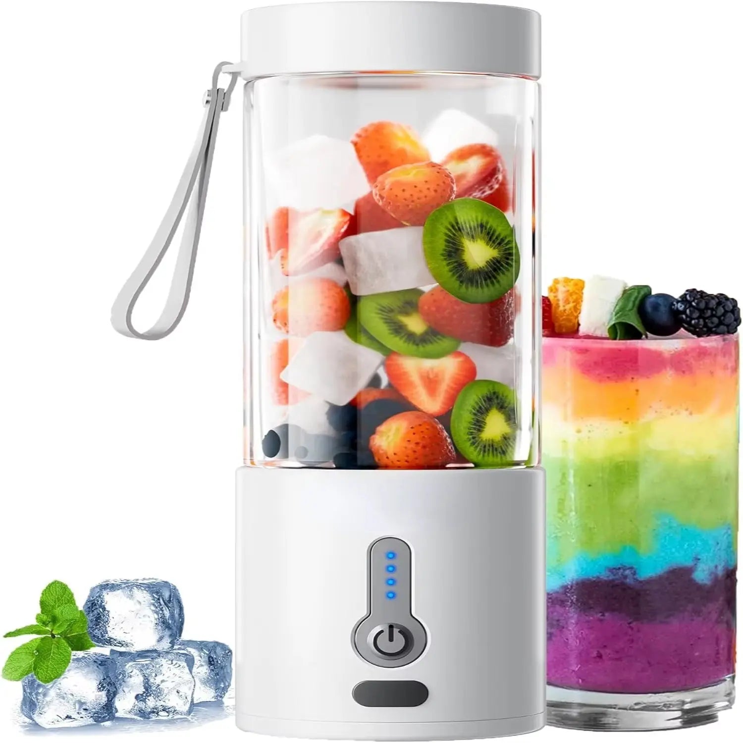 High-Performance Portable Blender for Shakes and Smoothies, 150W Motor, Quick USB-C Rechargeable, Compact Design with Power Display