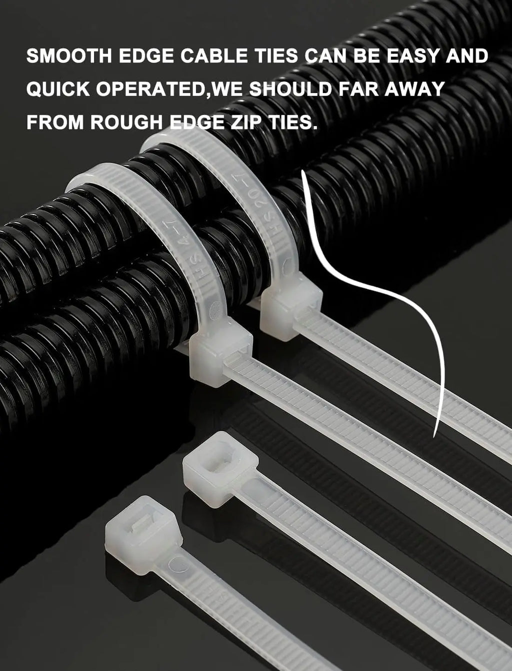 Long 12-Inch Clear Nylon Cable Ties - Heavy Duty 50 lbs Strength, Weather Resistant, Ideal for Privacy Fences and Outdoor Use, 100 Pack White