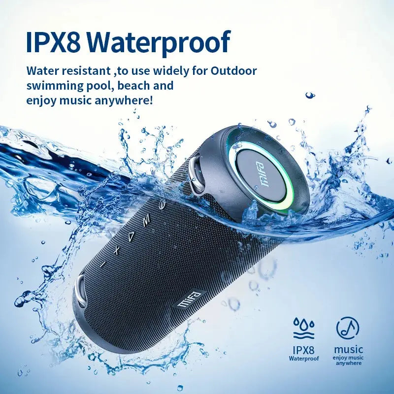 A90 Bluetooth Speaker - 60W Output Power with Class D Amplifier for Superior Bass Performance, Ideal for Camping