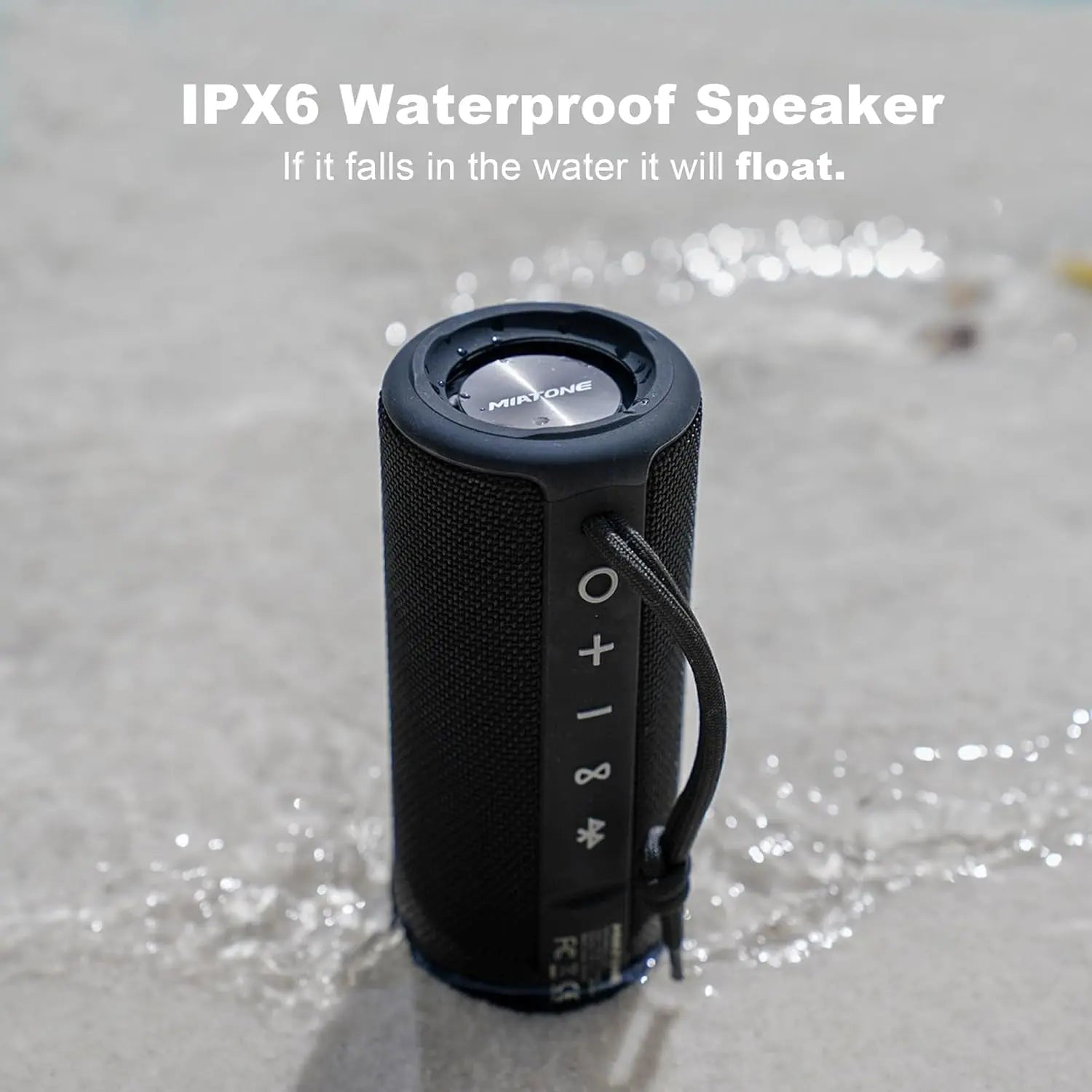 Outdoor Portable Bluetooth Waterproof Speaker - Black