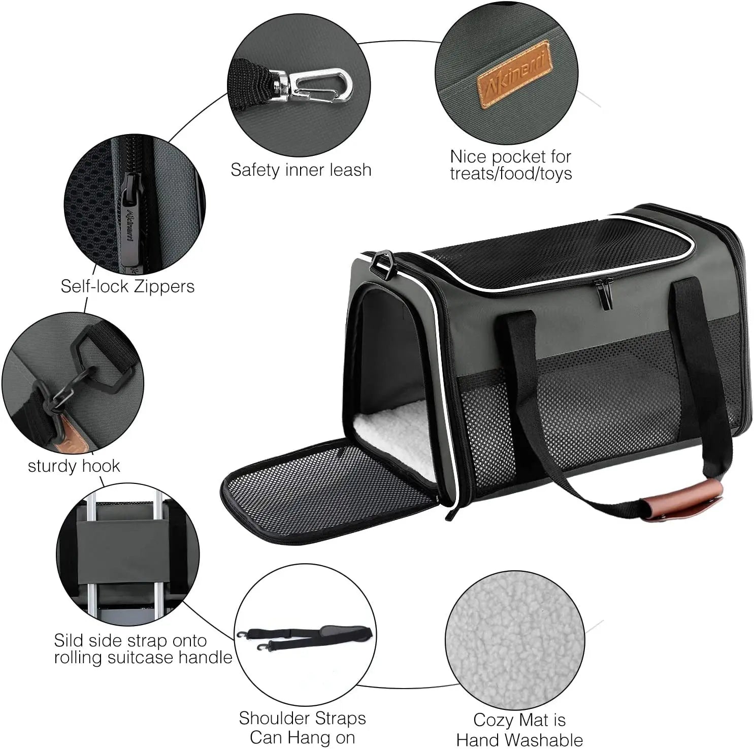 Portable Foldable Cat and Dog Carrier - Soft-Sided Pet Travel Bag for Pets up to 28 lbs, Airline Approved